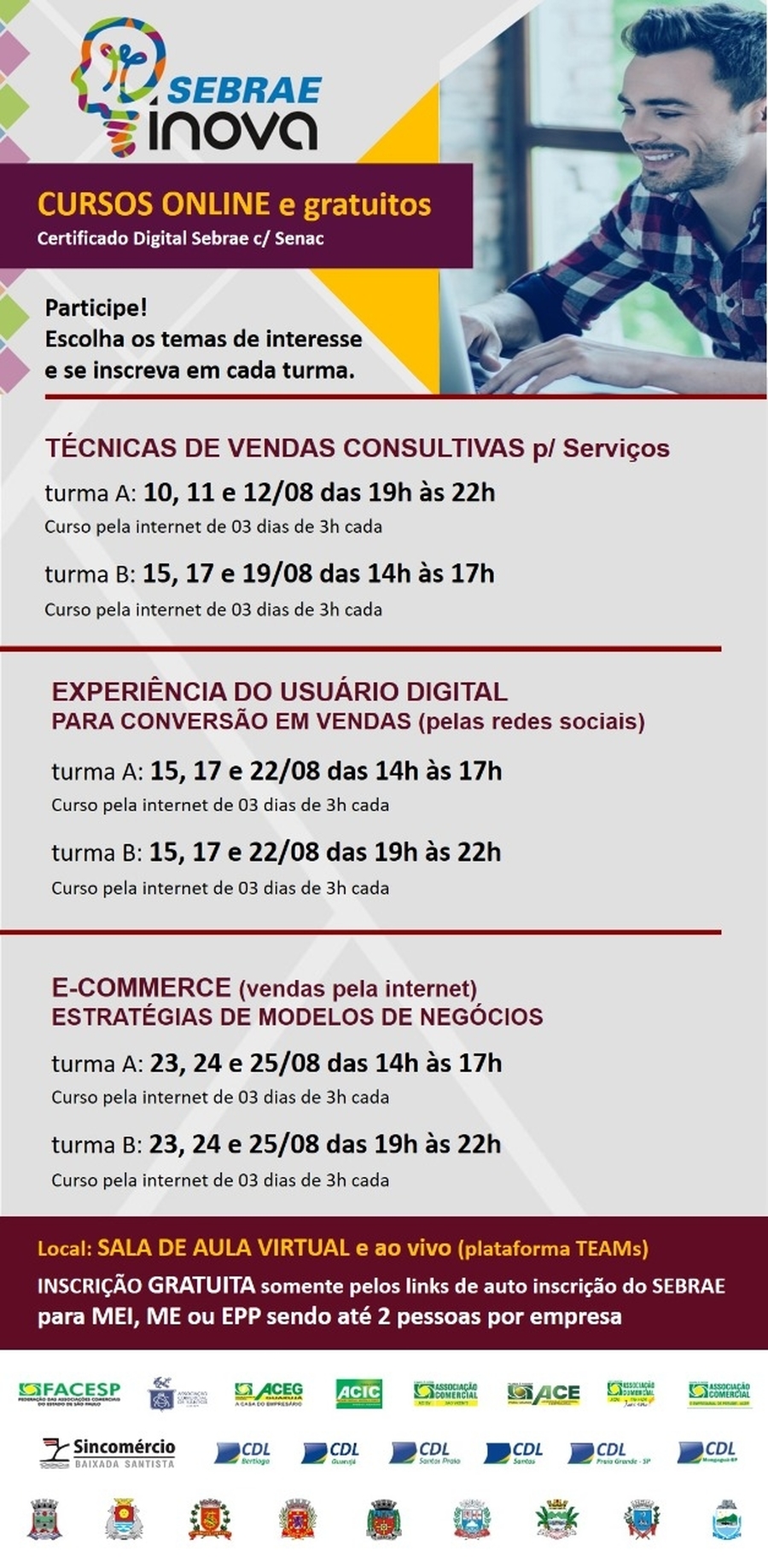 Workshop SEBRAE INOVA c/ SENAC – gratuitos e online