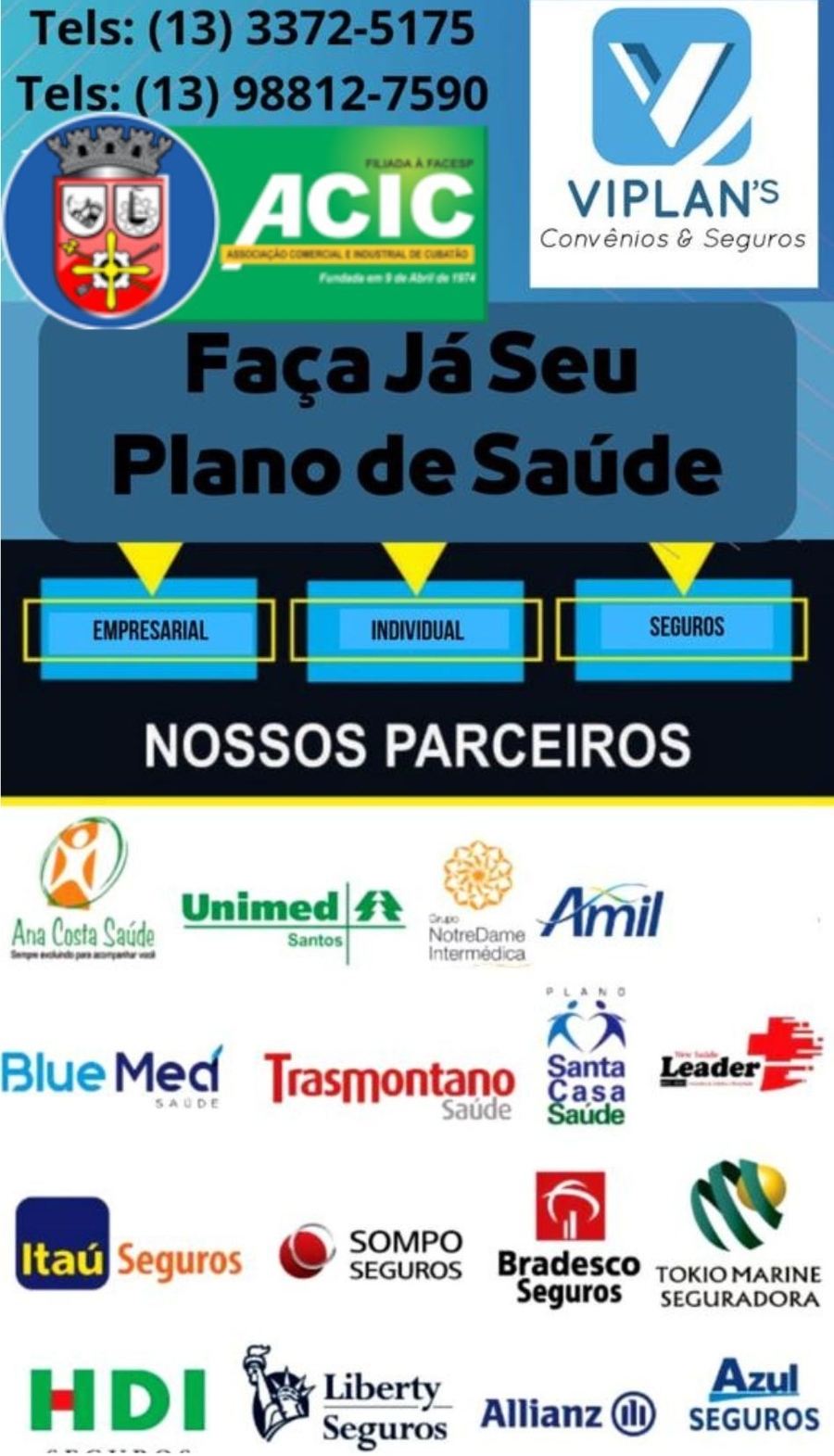 Em parceria com a ACIC, “Viplan Planos de Saúde” disponibiliza convênios e seguros para o comércio local